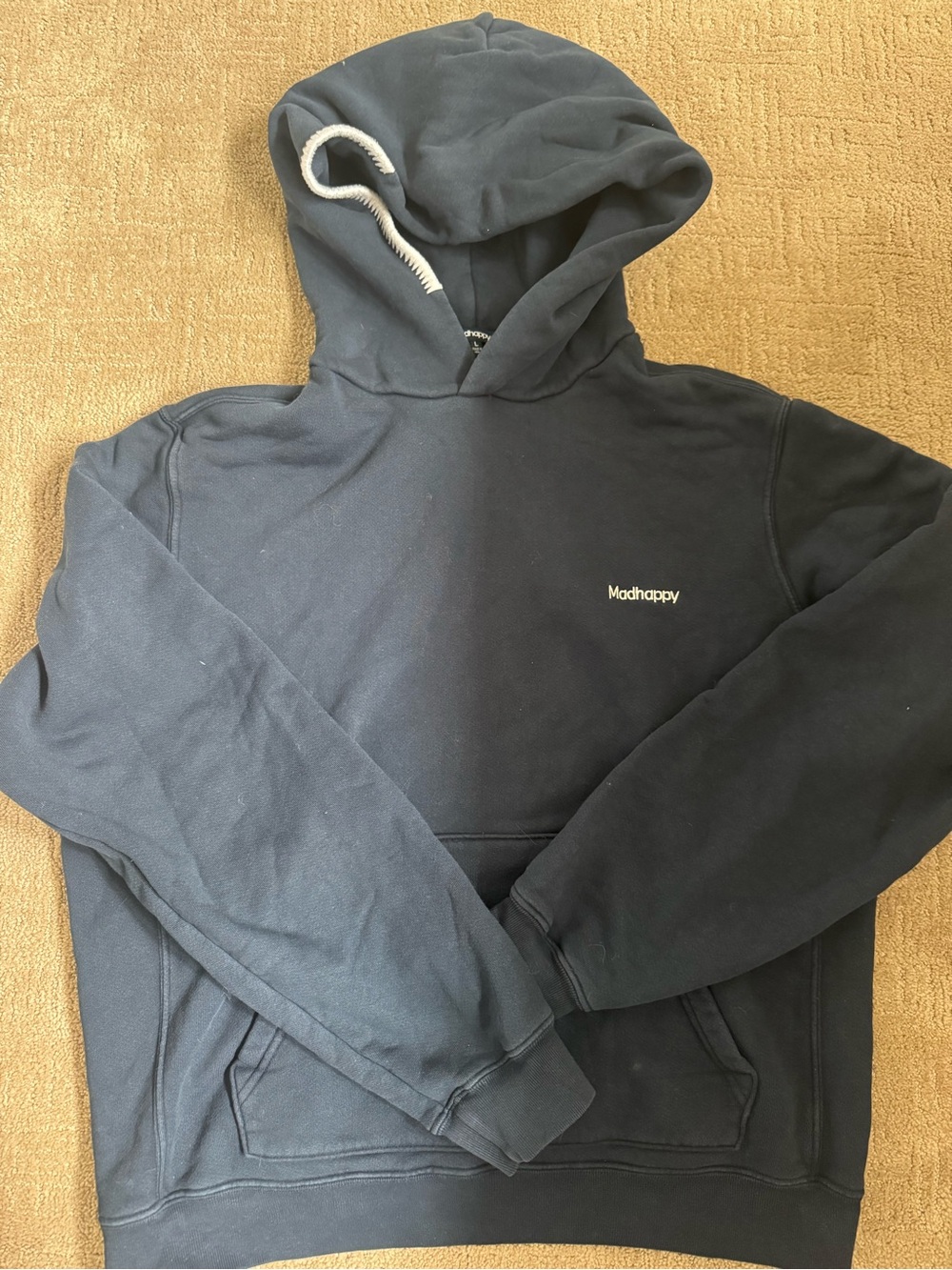 Madhappy Navy Hooded Pullover with White Drawcord